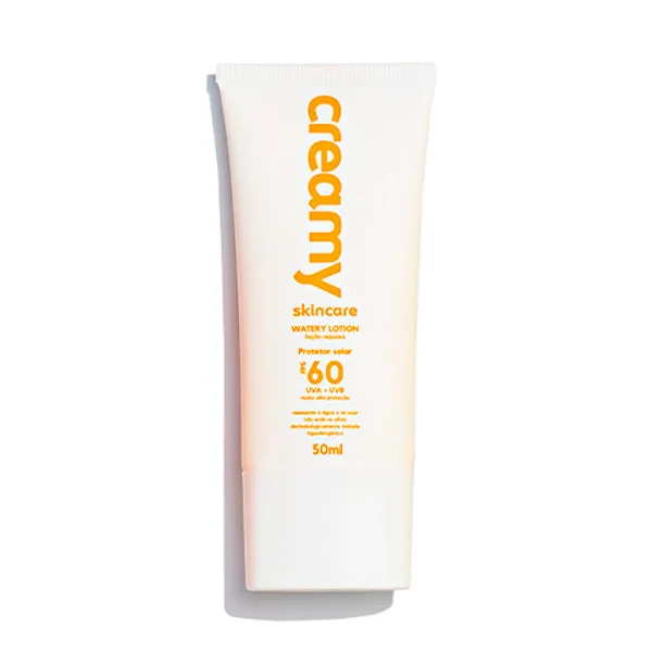 PROTETOR SOLAR FACIAL - FPS60 - WATERY LOTION - CREAMY SKINCARE - 50ML