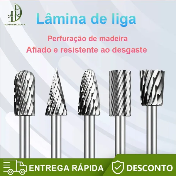 5pcs Jogo De Lima Rotativa Grossa Aço Para Madeira, Metal e Escultura
