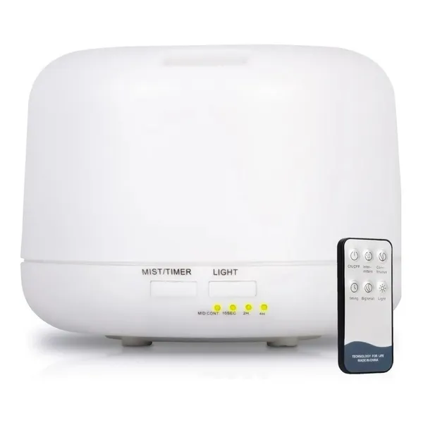 Umidificador E Aromatizador De Ambientes Led 500ml 7 Cores Cor Branco