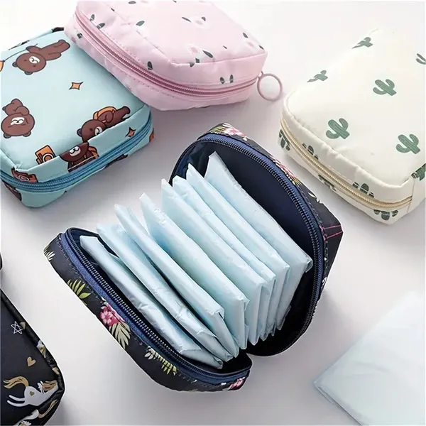 1/2/3/4 Peças Saco Bolsa Multifuncional de Absorvente Higiênico Viagem Guardanapo Cosméticos à Prova D'Água Zyoou