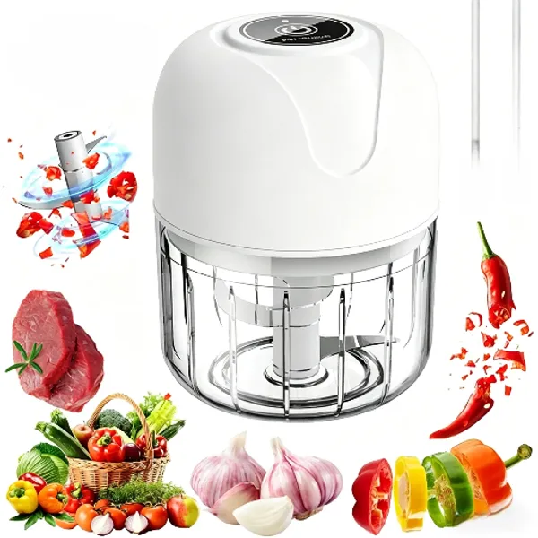 Mini Processador Triturador  Sem Fio Elétrico 250ML   De Alimentos Para Legumes Alho Gengibre