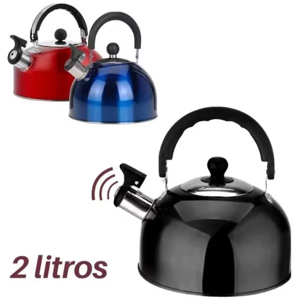 Chaleira Inox com Apito Ferve Rápido Fogão Gás Indução Elétrico