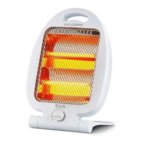Aquecedor elétrico 800W quartzo 2 em 1 com 2 níveis de aquecimento