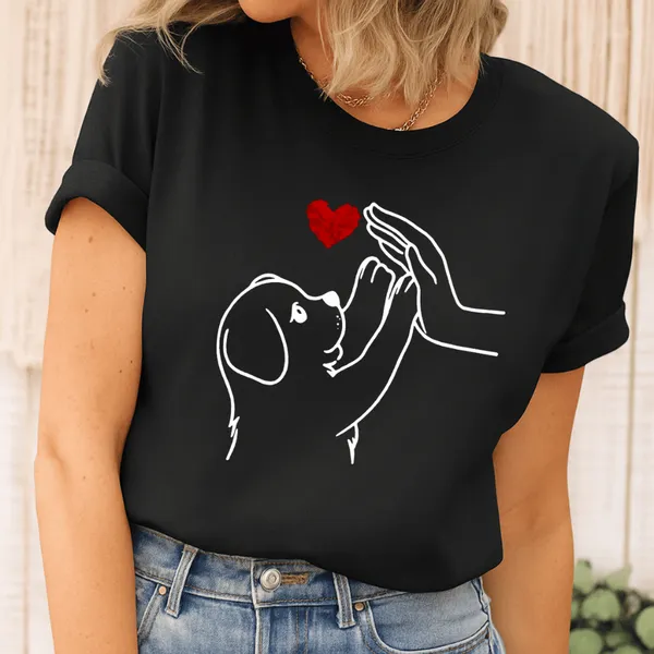 Camiseta  Feminina Estampado com Love Dog