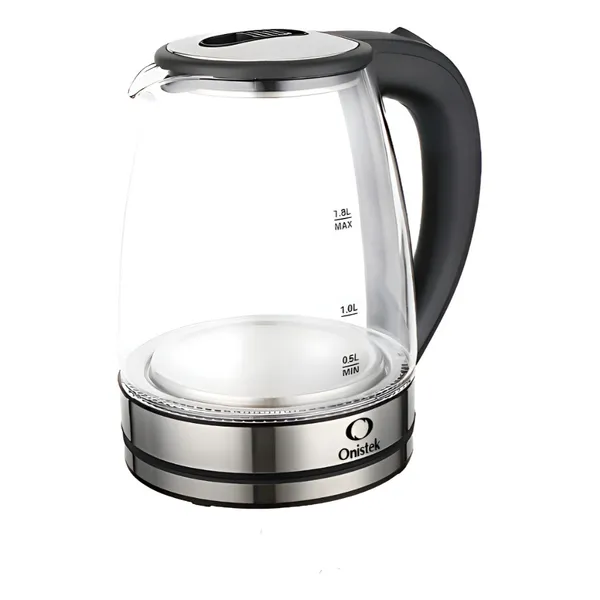 Chaleira Jarra Elétrica Vidro Transparente E Aço Inox Onistek 1.8L