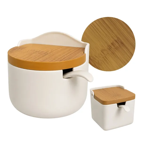 Porta Temperos Saleiro  Premium em Plástico Resistente Visual Cerâmica com Colher Inclusa