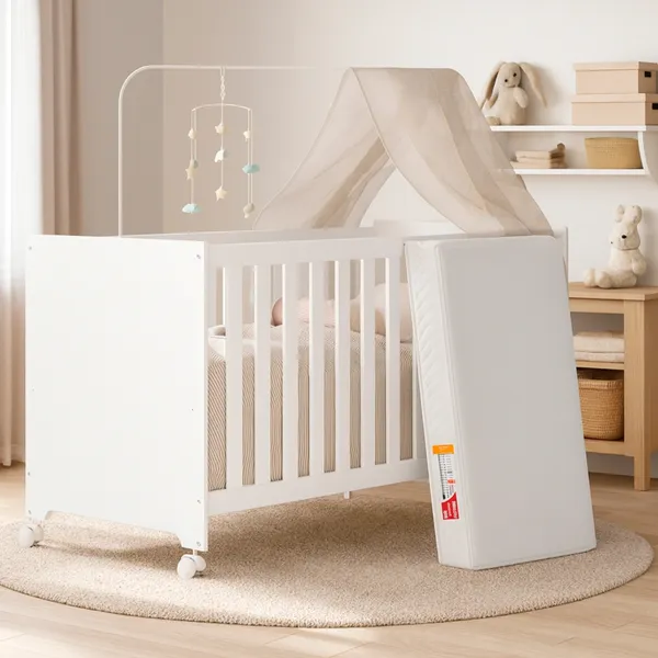Berço Americano 3 em 1 Com Colchão Incluso Portátil Regulável Multiuso MDF Certificado Rodizio