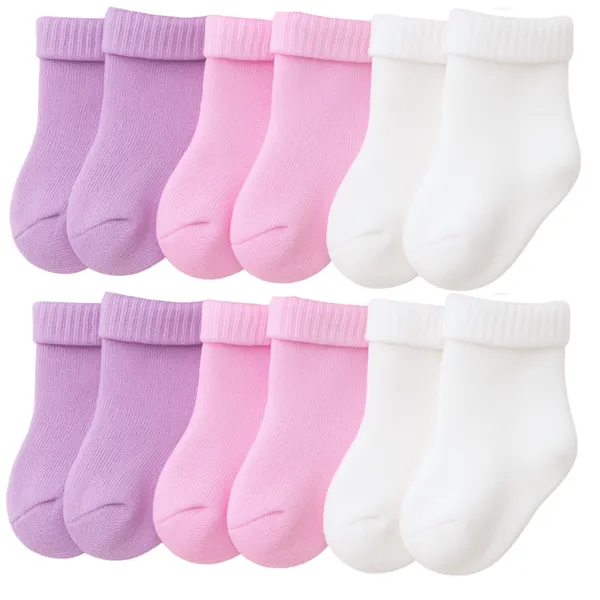 Kit 06 Pares de Meias Bebê RN Recém Nascido Essencial para Enxoval Saída Maternidade 0-10 Meses