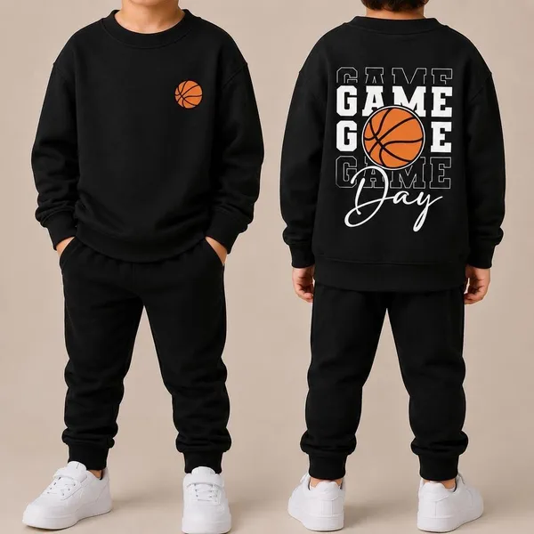 Kit Conjunto Masculino Gola Redonda Moletom Basquete Casaco Masculino Estiloso kids casual