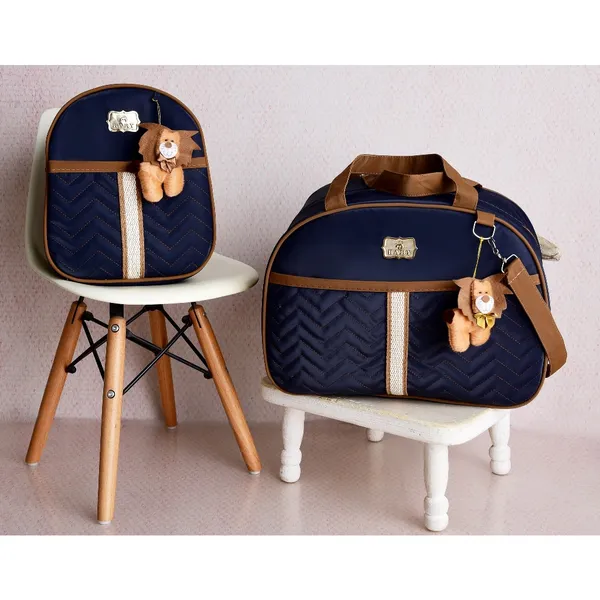 Kit 2 peças Bolsa de Bebê Mala Maternidade com Mochila Várias Cores