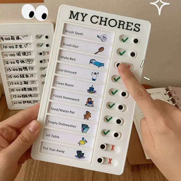 Quadro de Rotina Diária para criança incentivo infantil de tarefas Checklist !