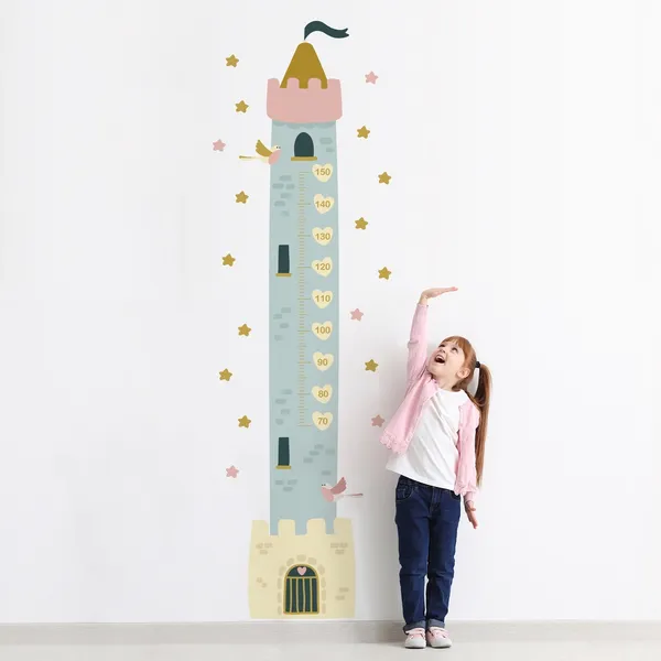 Adesivo de Princesas Régua de Crescimento Torre 188cm