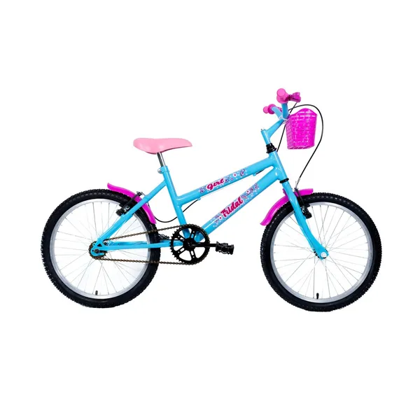 BICICLETA INFANTIL ARO 20 GIRL MTB COM CESTINHA E PARALAMAS TRIDAL BIKE
