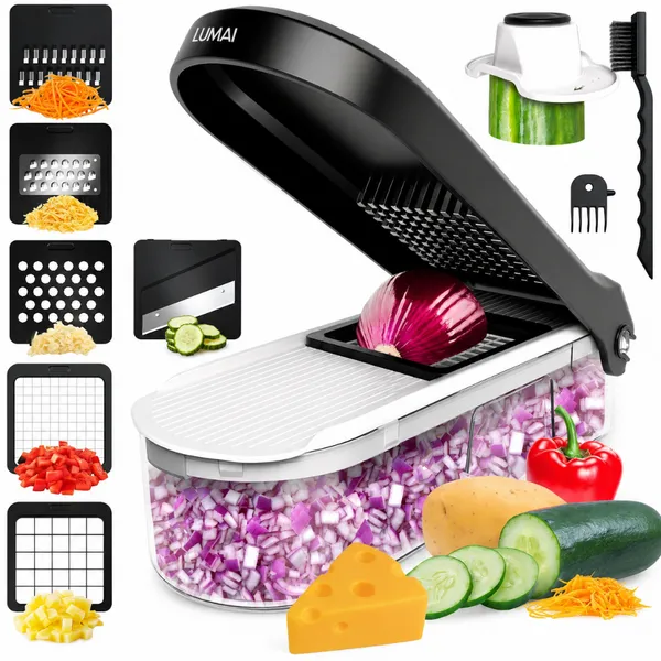 LUMAI CORTADOR LEGUMES PROCESSADOR RALADOR FATIADOR MANDOLINE PICADOR QUEIJO BATATA VERDURAS