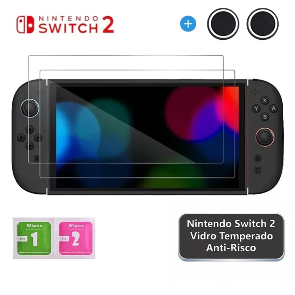Película de Vidro Nintendo Switch 2 Tela Protetora Película
