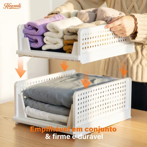 Heemli Organizador de Guarda-Roupa Branco com Gaveta Multiuso Grande Capacidade Resistente e Durável
