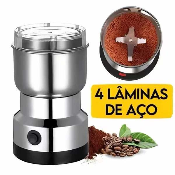 Moedor de especiarias elétrico 110V/220V, com 4 lâminas de aço inoxidável, para uso doméstico.