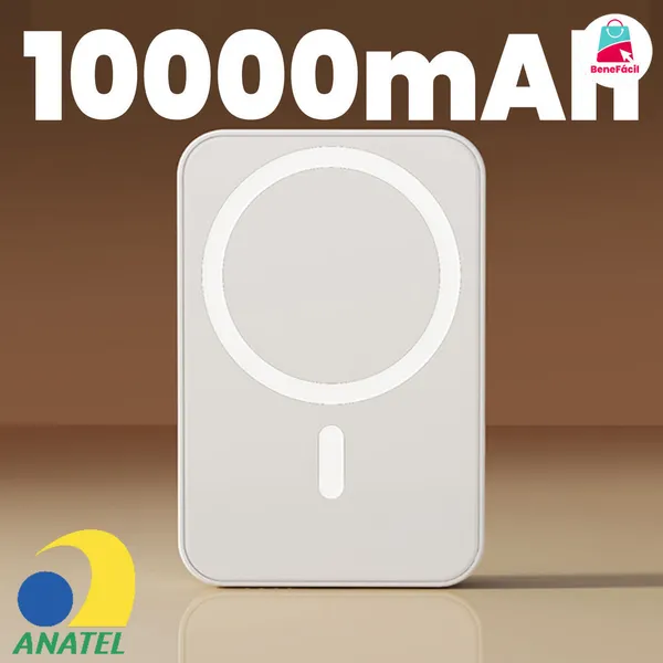 Carregador portátil de indução MagSafe para iPhone/Android Carga sem fio Capacidades: 3000mAh, 5000mAh, 10000mAh