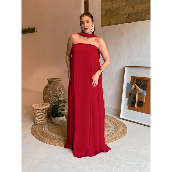 Vestido Aya Elegante Feminino Longo
