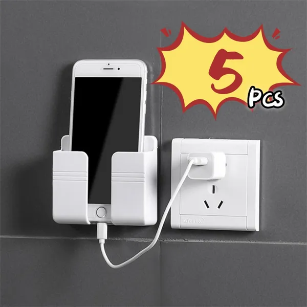 1/2/5 Pcs Adesivo Sem Furos Suporte De Parede Multifuncional Design Caixa De Armazenamento Controle Remoto Multiuso