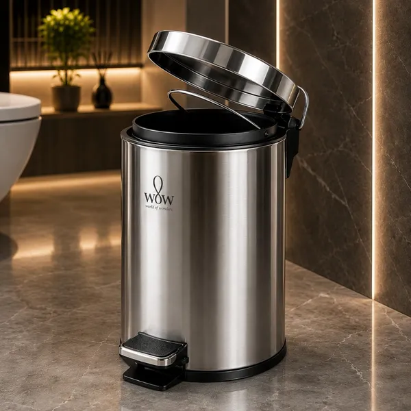 Lixeira Inox 5 Litros Cesto Com Pedal E Balde Removível
