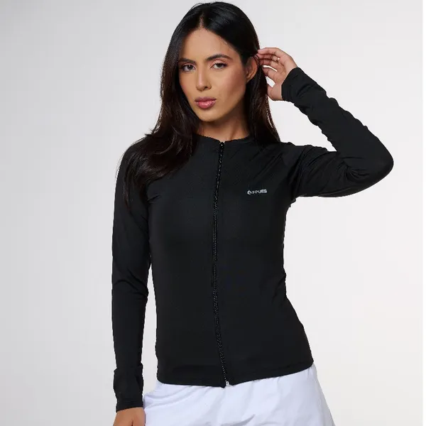 CASACO DE ZIPER ESPORTIVO SLIM CASAQUINHO JAQUETA FITNNES PROTECAO UV