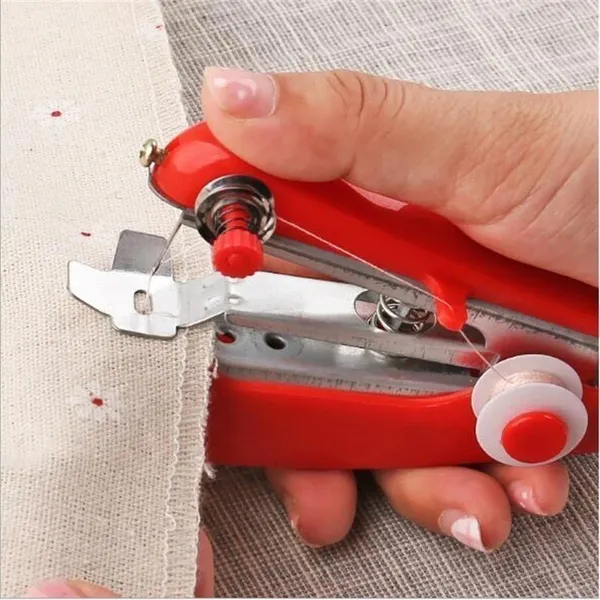 Mini Máquina de Costura Manual Portátil de Mão Compacta Costura Rápida para Reparos em Roupas e Tecidos Fácil de Usar