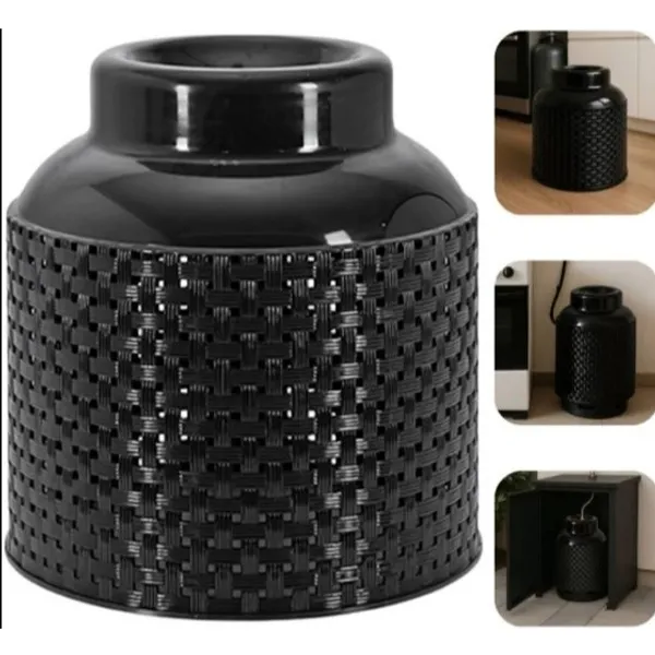 Capa Para Botijão De Gás Reforçada Rattan Plástico Preto Proteção TOY26033