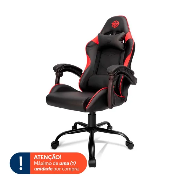 CADEIRA GAMER TGT HERON TC2, PRETO E VERMELHO, TGT-HRTC-BR03