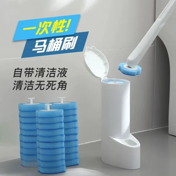 Escova Descartável para Vaso Sanitário com Suporte de Parede