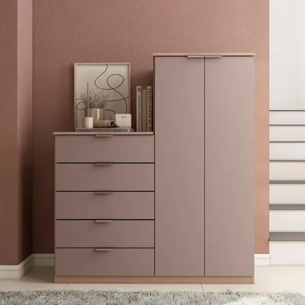 CÔMODA SAPATEIRA ROMA COM 2 PORTAS E 5 GAVETAS BARTIRA