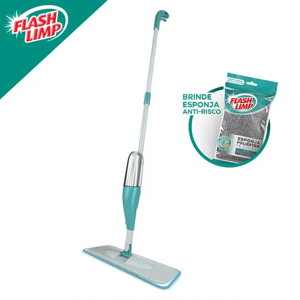 MOP SPRAY FIT VASSOURA RODO MAGICO COM RESERVATORIO FLASH LIMP + ESPONJA POLIESTER