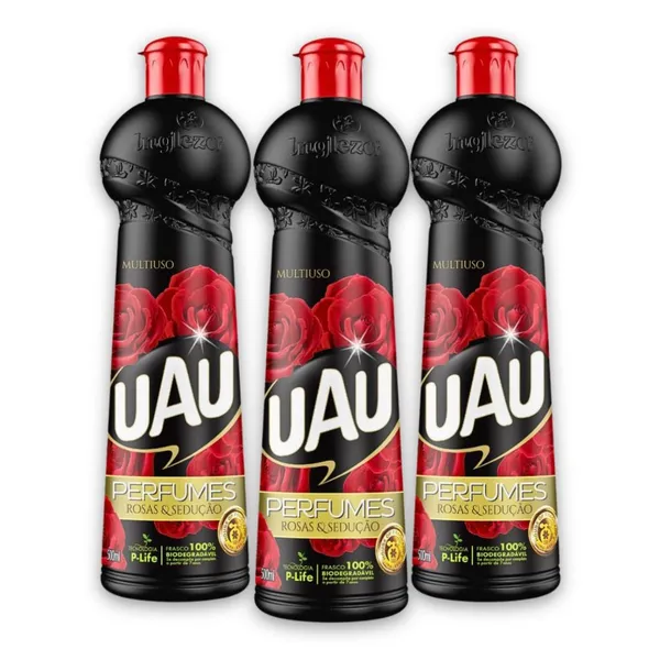 Kit 3un Multiuso 500ml UAU Rosas e Sedução
