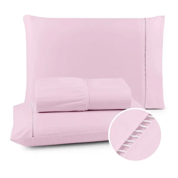 Lencol Queen/Casal/King/Solteiro Jogo De Cama Casal 400 Fios Micropercal com Ponto Palito