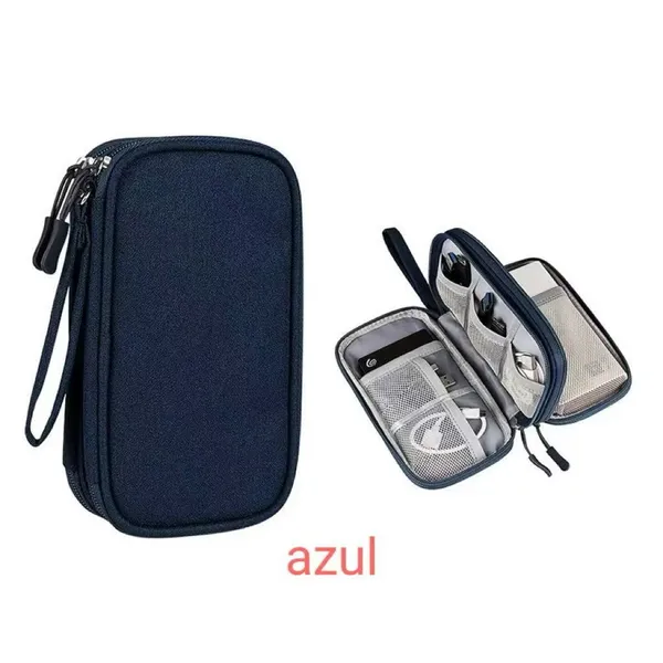 Necessaire organizadora bolsa portatil celular cabos fios  armanazamento