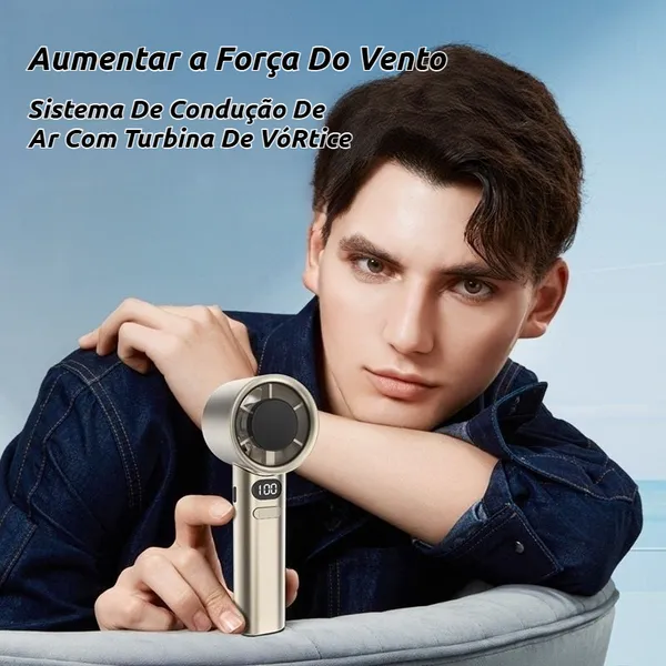 Mute Turbo Ventilador Portátil Vento Forte De 120 Velocidades LED Display Digital USB Recarregável