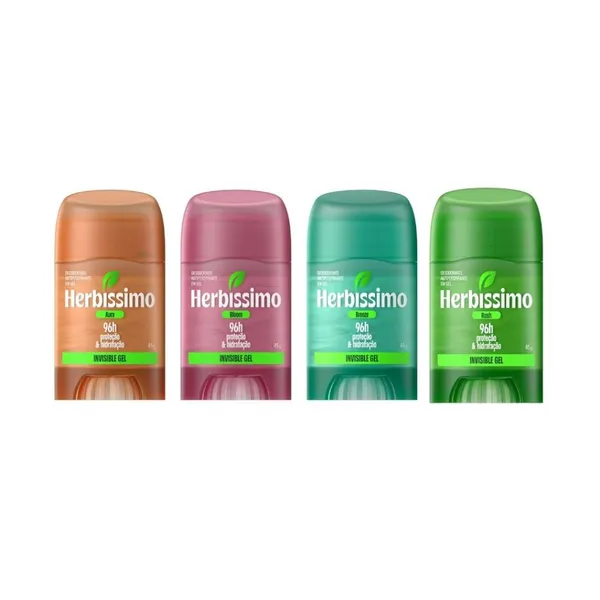 Kit Desodorante Antitranspirante Herbíssimo Invisible Gel Fragrâncias Variadas (4 unidades)