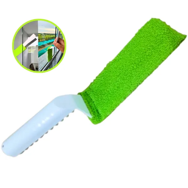 Limpador De Vidros Com Espatula Para Box Janelas Frestas Fendas Refil Microfibra