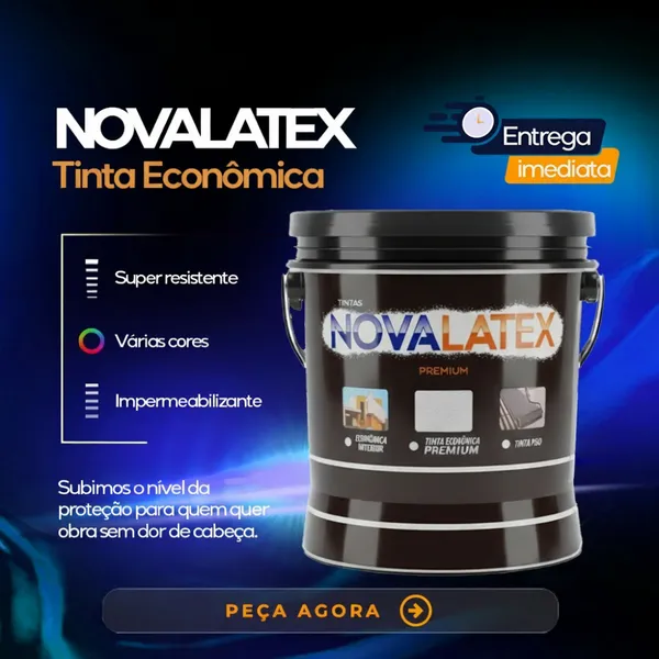 Tinta Acrílica Sem Cheiro 18Kg / 5Kg Antimofo Novalatex Economica De Alto Rendimento Diversas Cores