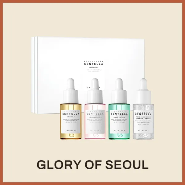 SKIN1004 Madagascar Centella Kit (Tea-Trica Relief Ampoule + Madagascar Centella Ampoule + Tone Brightening Capsule Ampoule + Poremizing Fresh)