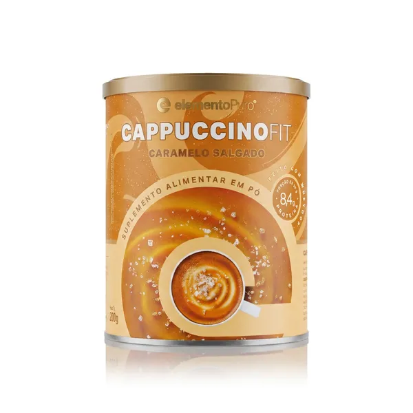 CAPPUCCINOFIT com Whey Protein e Colágeno Verisol Zero Açúcar 200g Cappuccino Proteico elementoPuro