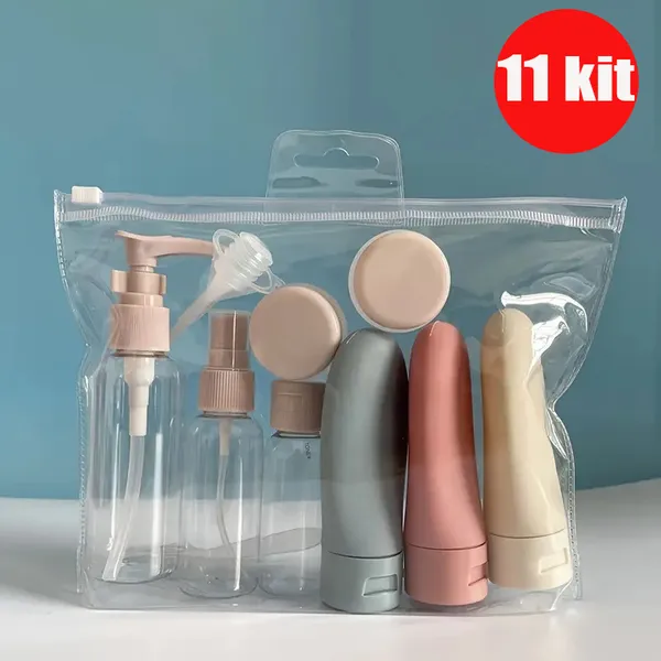 Kit 11 Frascos para Viagem – Conjunto Multifuncional para Creme e Cosméticos