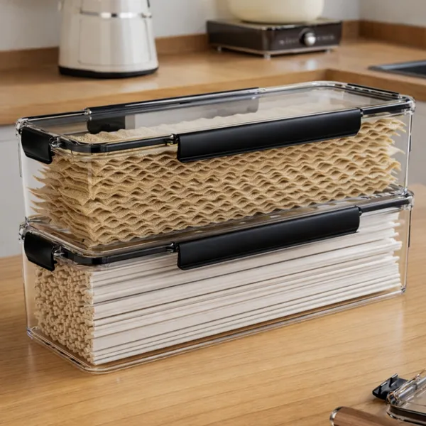 Kit 2 Potes Herméticos Organizador Empilhavel Mantimentos Com Lacre Vedação  Casa Cozinha Organização Decoração