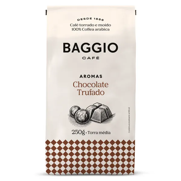 BAGGIO CAFÉ - CAFÉ TORRADO E MOÍDO AROMAS CHOCOLATE TRUFADO 250G