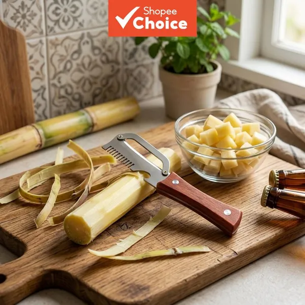 Descascador De Frutas E Vegetais Com Cabo De Madeira , Faca De Descascar Cozinha Em Aço Inoxidável Abridor