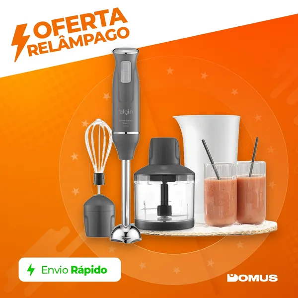 MIXER 3 EM 1 POWER INOX LUNAR ELGIN 600W PROCESSADOR