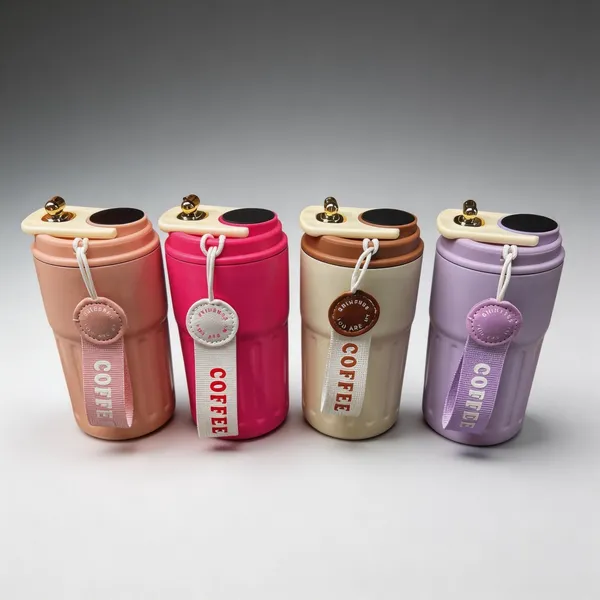 Copo Térmico Café 460ml com Tampa Vedada, Design Moderno, Portátil, Isolamento Térmico, Ideal para Viagem