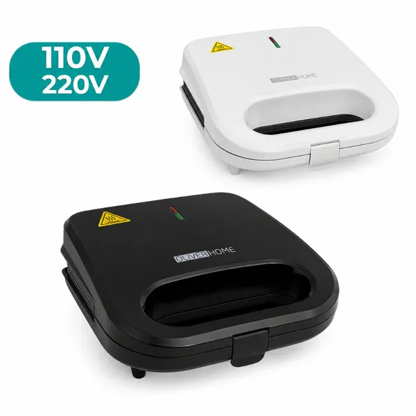 Sanduicheira Elétrica  e Grill  Família  2 em 1 - Inox antiaderente - 750W Oliver Home