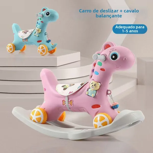 Carrinho de Bebê Cavalinho de Balanço 2 em 1