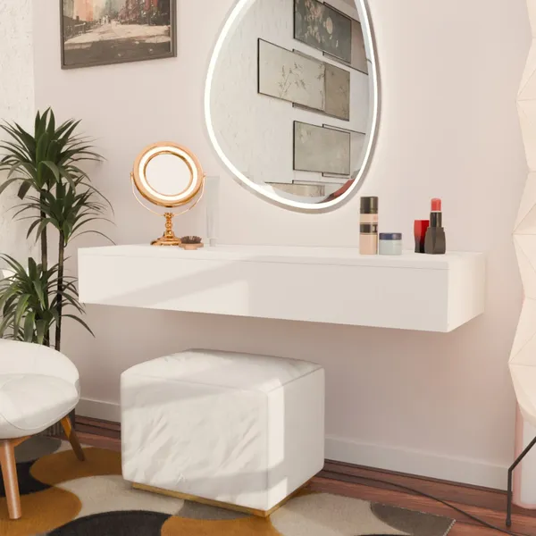 Penteadeira ​Com Gaveta 100CM Console Camarim Com Corrediças Metalicas